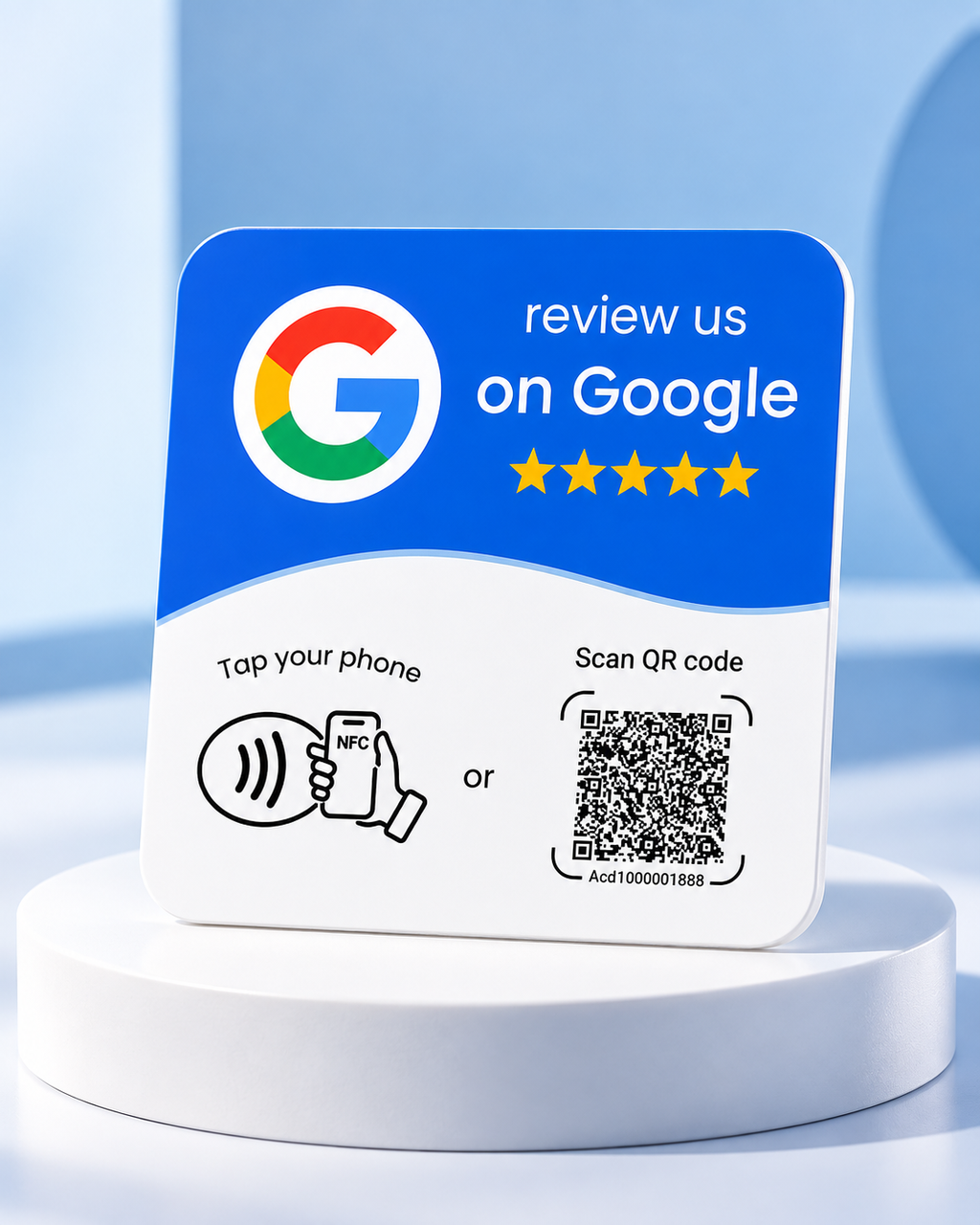 Placa NFC + QR para Reseñas de Google | Consigue Más Opiniones de tus Clientes